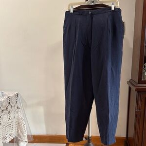 NWT Elizabeth button front fully lined linen blend full length pants